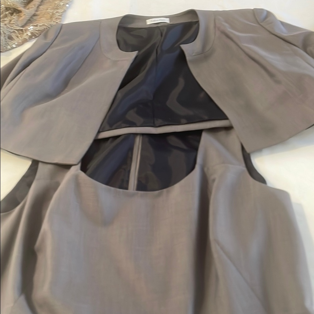 Calvin Klein Gray Dress with Jacket